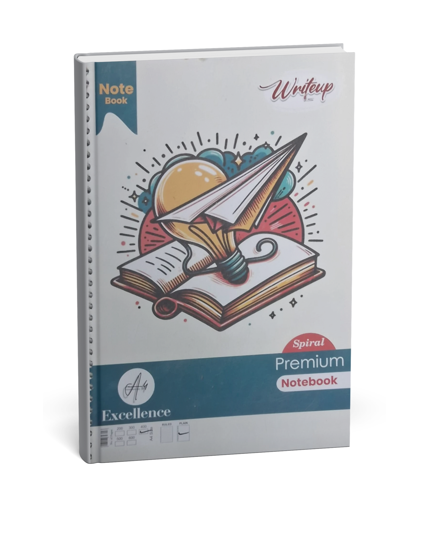 Gyan Spiral Premium Notebook (A4 Size, 400 Pages) Plane Unruled