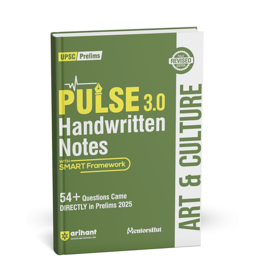 Arihant - PULSE 3.0 UPSC Prelims 2026 Handwritten Notes – Art & Culture | English Medium