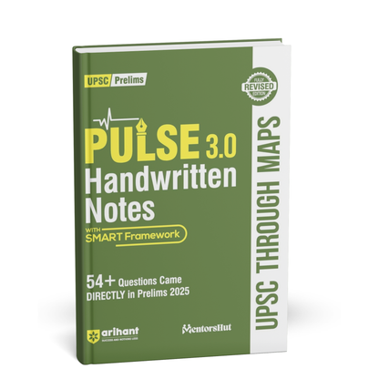 Arihant PULSE 3.0 UPSC Prelims 2026 Handwritten Notes – UPSC Through Maps | English Medium