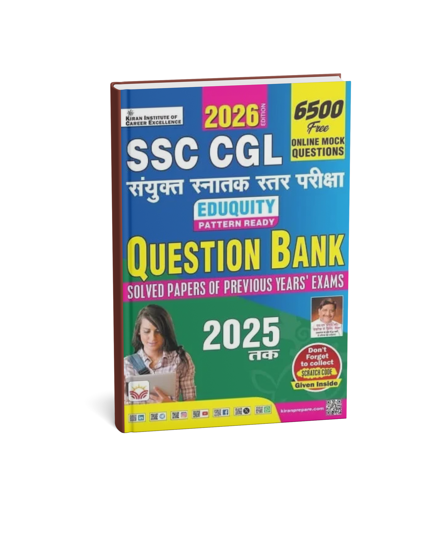 Kiran SSC CGL Question Bank 40 PYQs Full Length Till 2025 Eduquity Pattern Ready 2026 Edition (Hindi Medium)