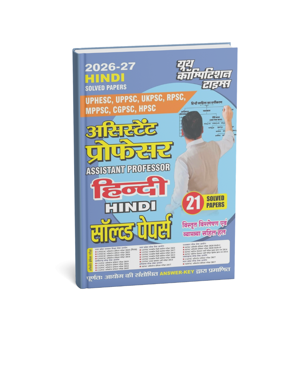 Youth Assistant Professor 2026–2027 Hindi Solved Papers | 21 Sets with Answer Key Hindi Medium