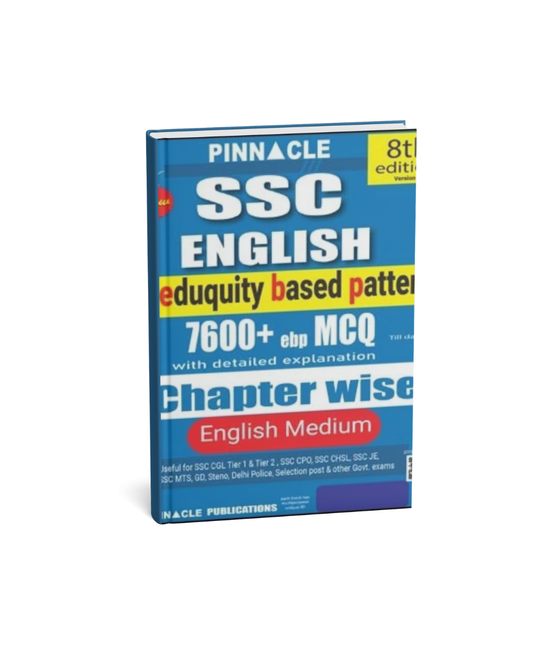 Pinnacle SSC English Eduquity Based Pattern 7600+MCQs (8th Edition) ChapterWise Edition 2026 (English Medium)