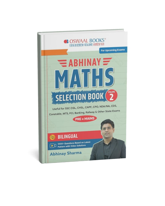 Abhinay Maths Selection Book – Vol. 2 | Bilingual Workbook for All SSC & Other Govt. Exams | Concept Based Questions with Video Solutions | Advance Maths Part 2 (Latest Edition)