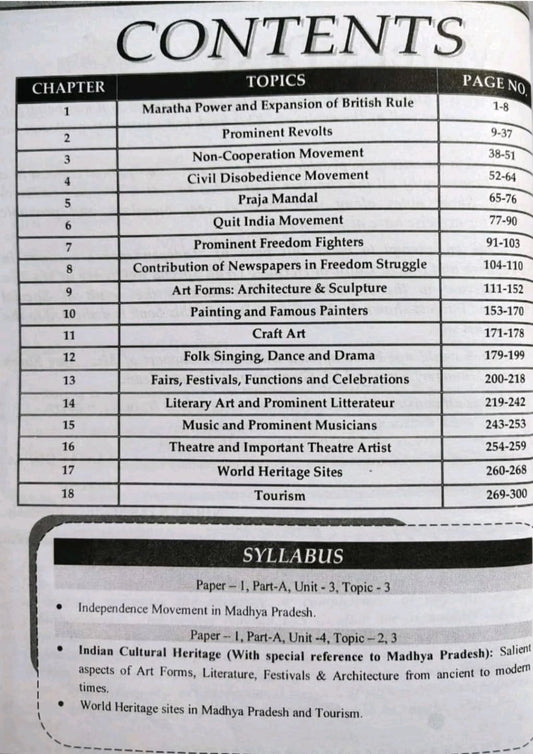 MPPSC Mains Exam Paper-1 Guide (Part-A, Unit 3 & 4) – Independence Movement & Indian Cultural Heritage