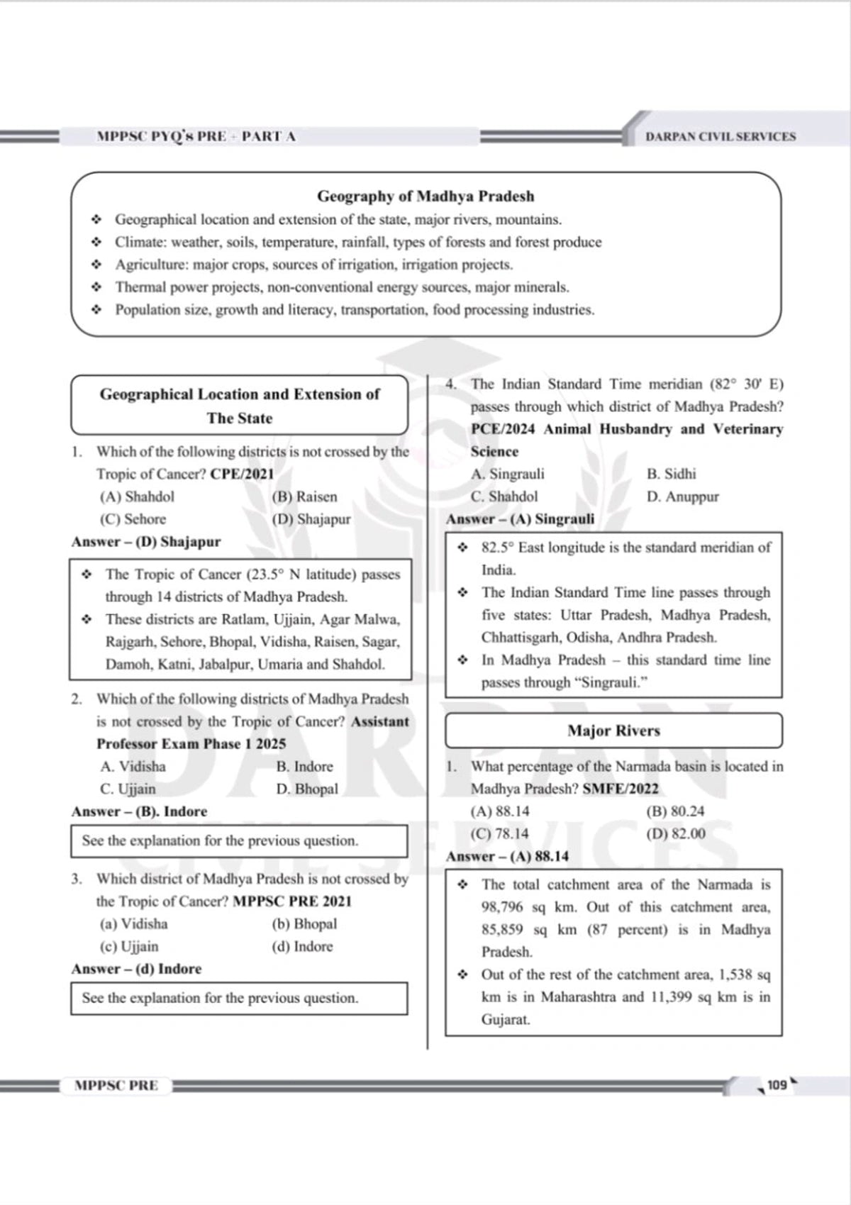 MPPSC Mains MPPSC PYQ’s Pre + Part A By Darpan Publication(English Medium)