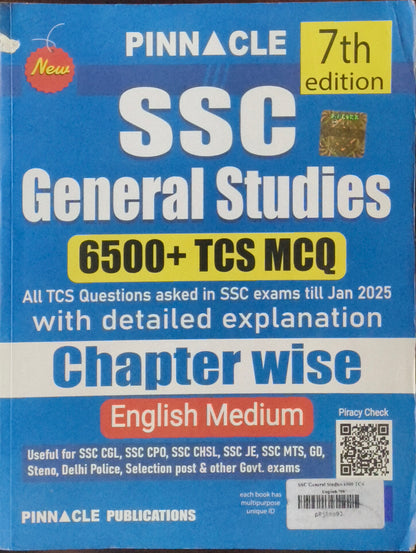 SSC General Studies Chapterwise Solved Papers (English Medium) By Pinnacle Publications
