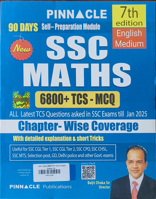 SSC Mathematics Chapterwise Solved Papers (English Medium) By Pinnacle Publications