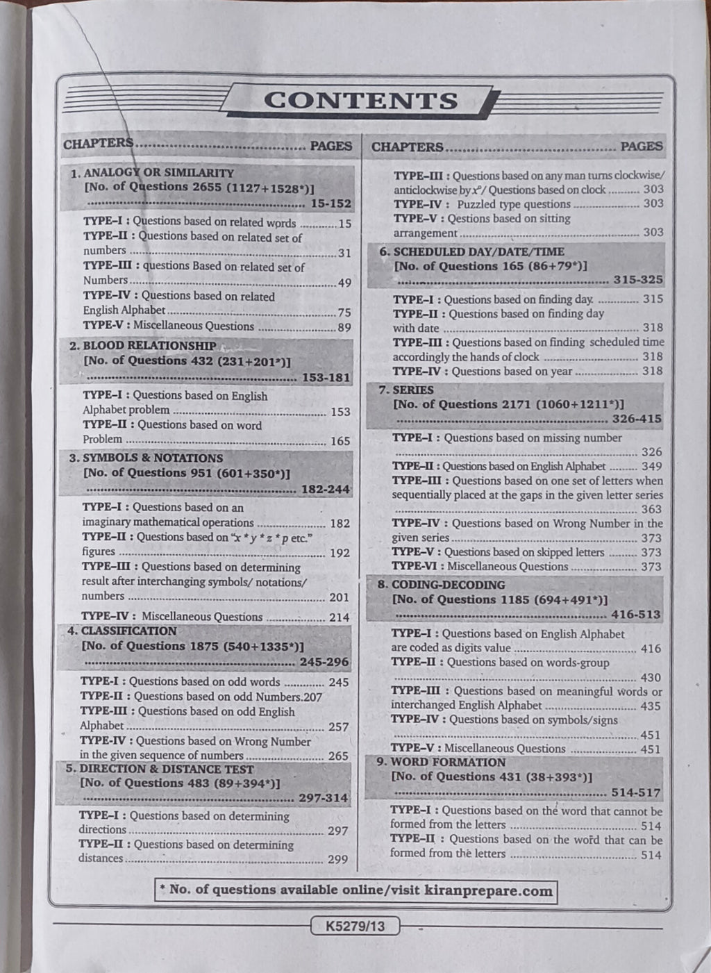 SSC Reasoning Chapterwise Solved Papers (1999–Till Date) By Kiran Prakashan(E)