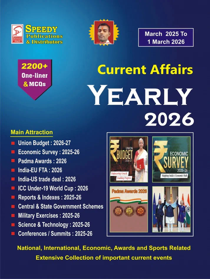 Speedy - Current Affairs Yearly March 2025 to 1 March 2026 (English Medium)