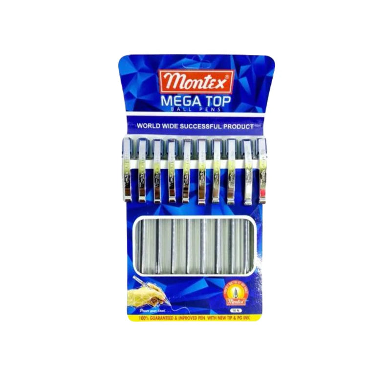 Montex Mega Top Ball Pen – 10 Piece Pack (Green Ink)