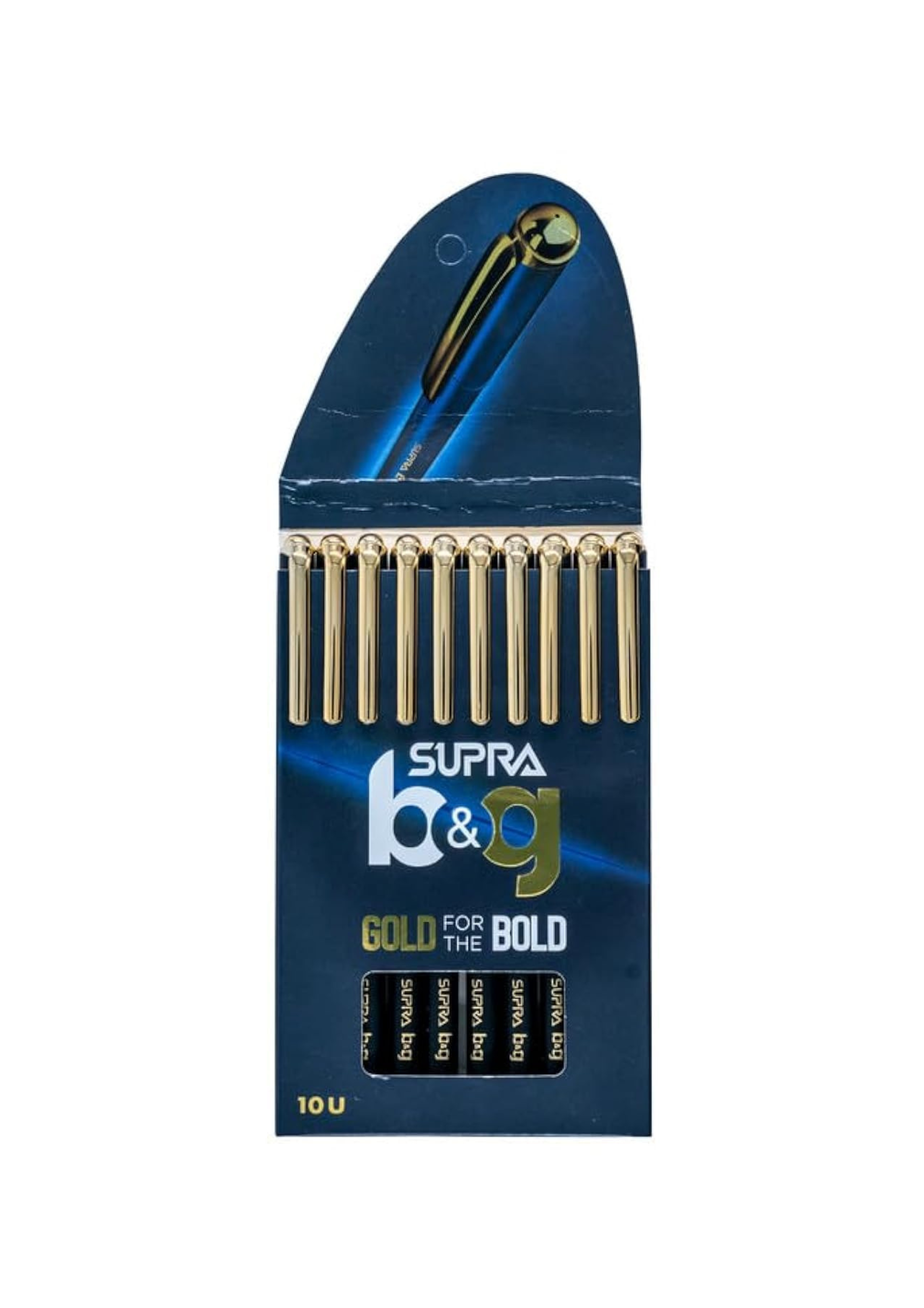 Supra B & G Gold For The Bold Ball Pen – 10 Piece Blue Pack