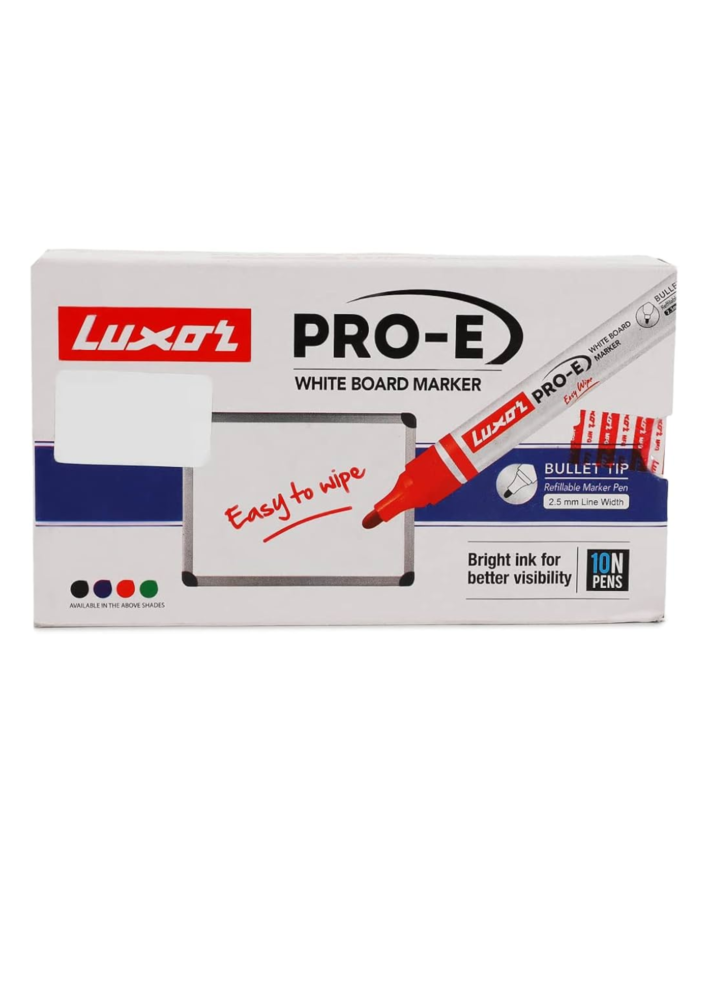 Luxor Whiteboard Marker 10 Unit Red | Bold & Clear Writing Marker