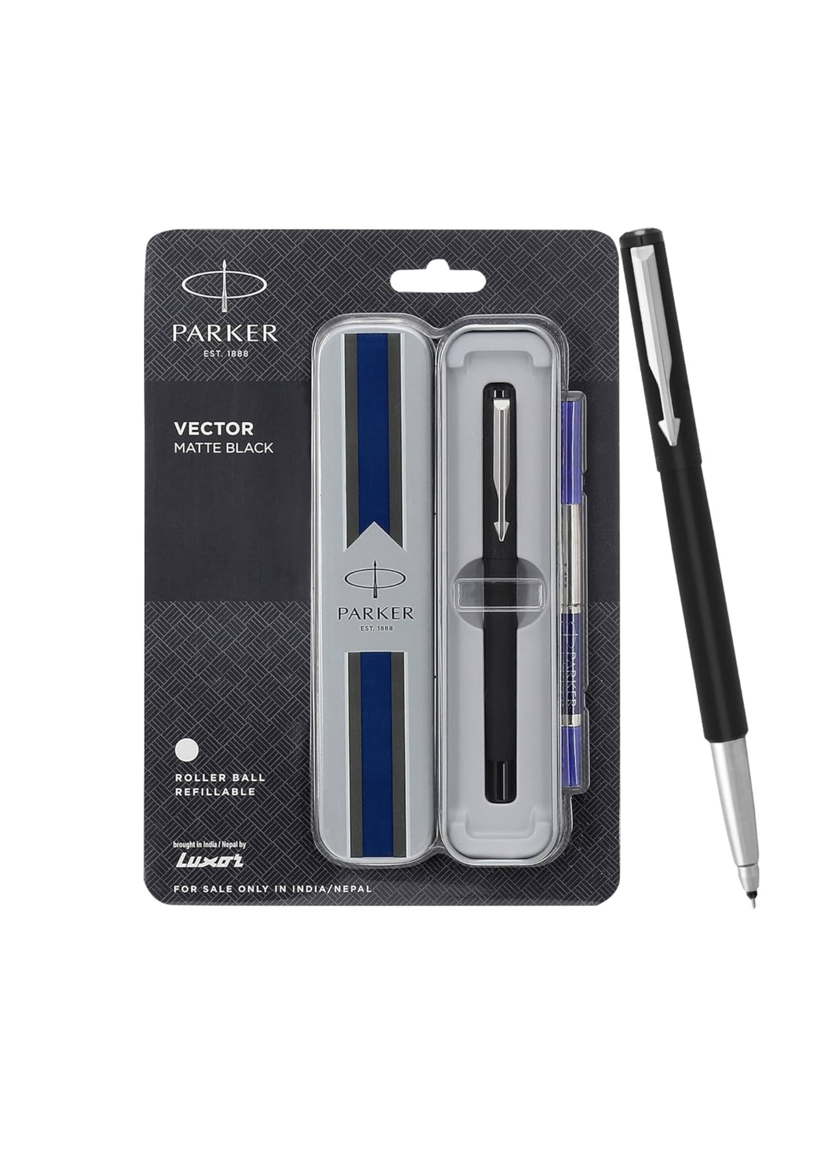Parker Vector Matte Black Roller Ball Pen – Smooth & Premium Writing Pen