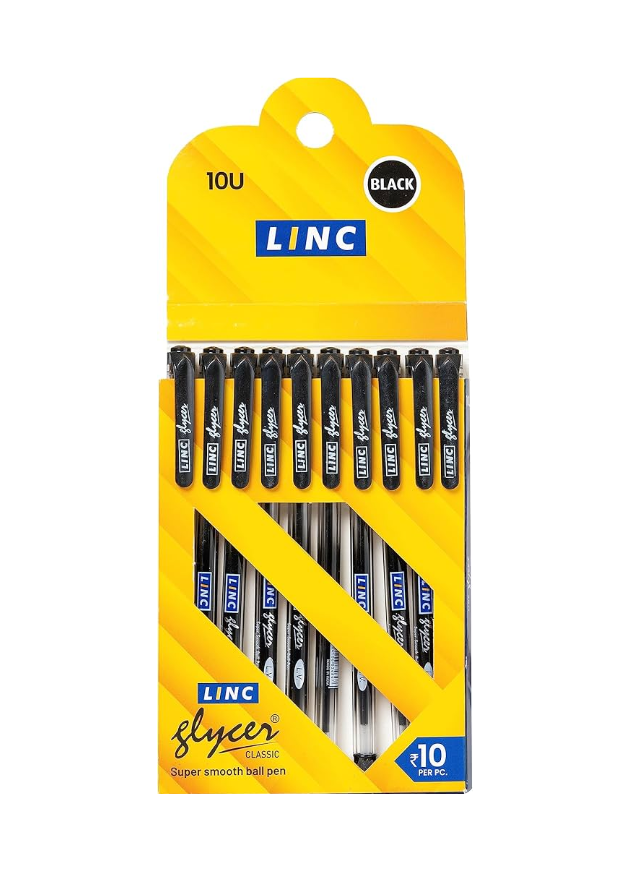 Linc Glycer Classic Super Smooth Ball Pen – Pack of 10 (Black)