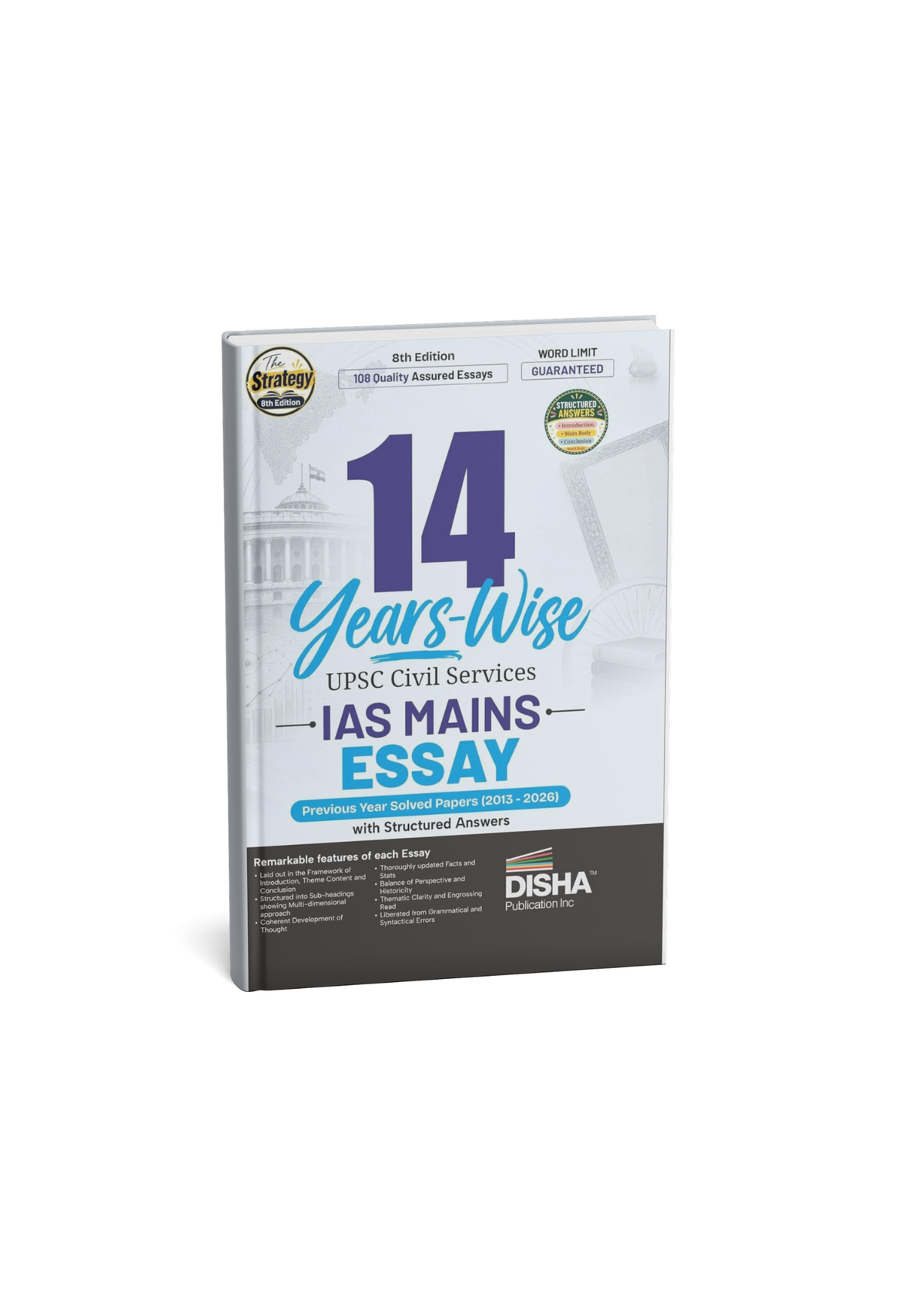 Disha 14 Years-Wise UPSC Civil Services IAS Mains Essay Book Previous Year Solved  2013–2026 8th Edition (English Medium)