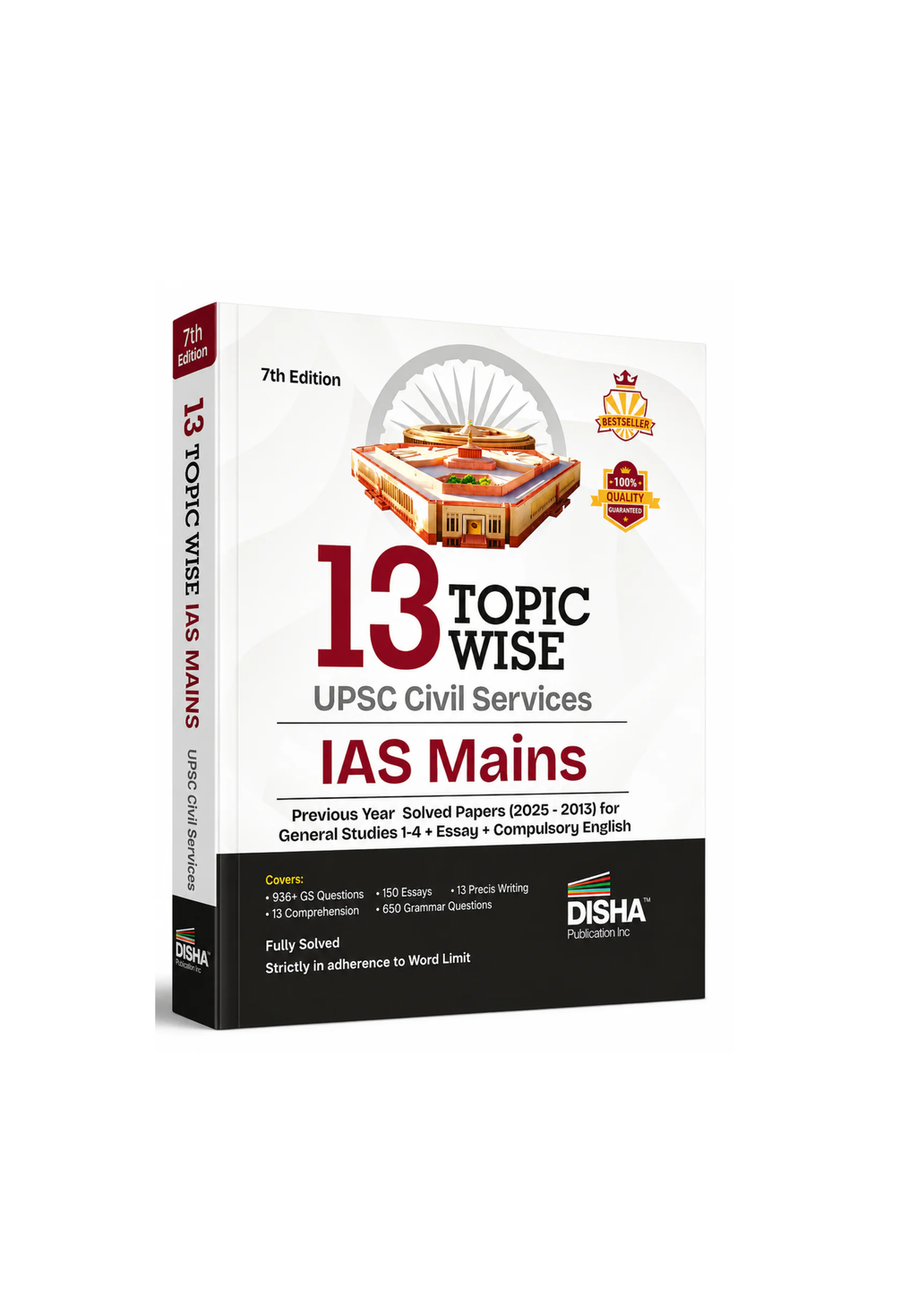 Disha 13 Topic Wise UPSC Civil Services IAS Mains General Studies (PYQ 2025–2013) 7th Edition | (English Medium)