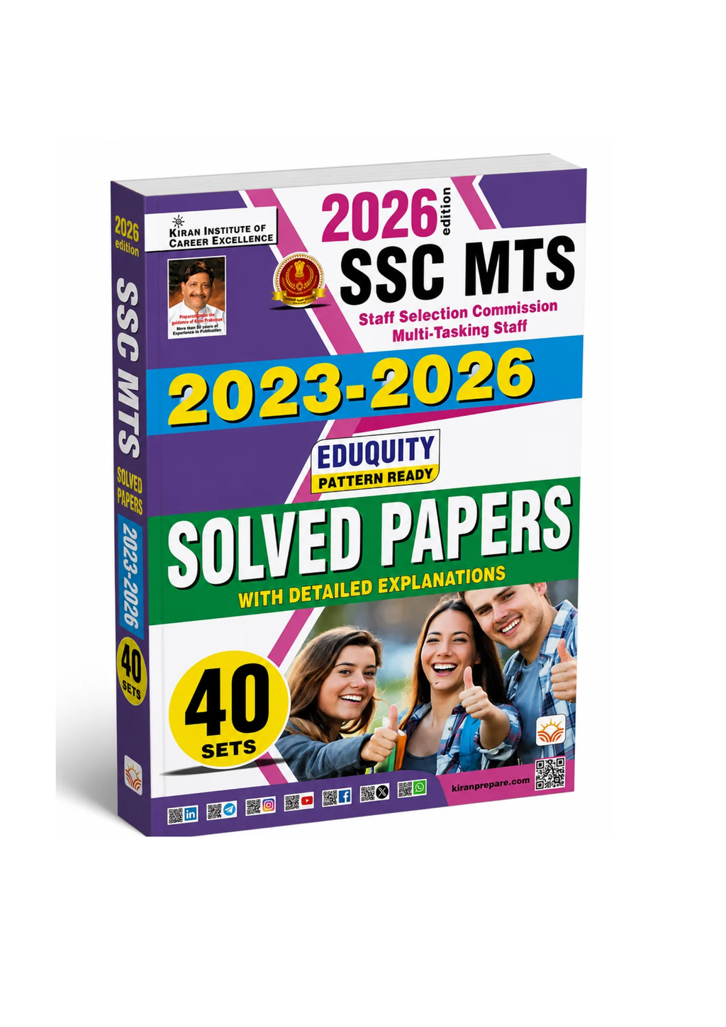 Kiran SSC MTS Solved Papers 2026 set of 40 (English Medium)