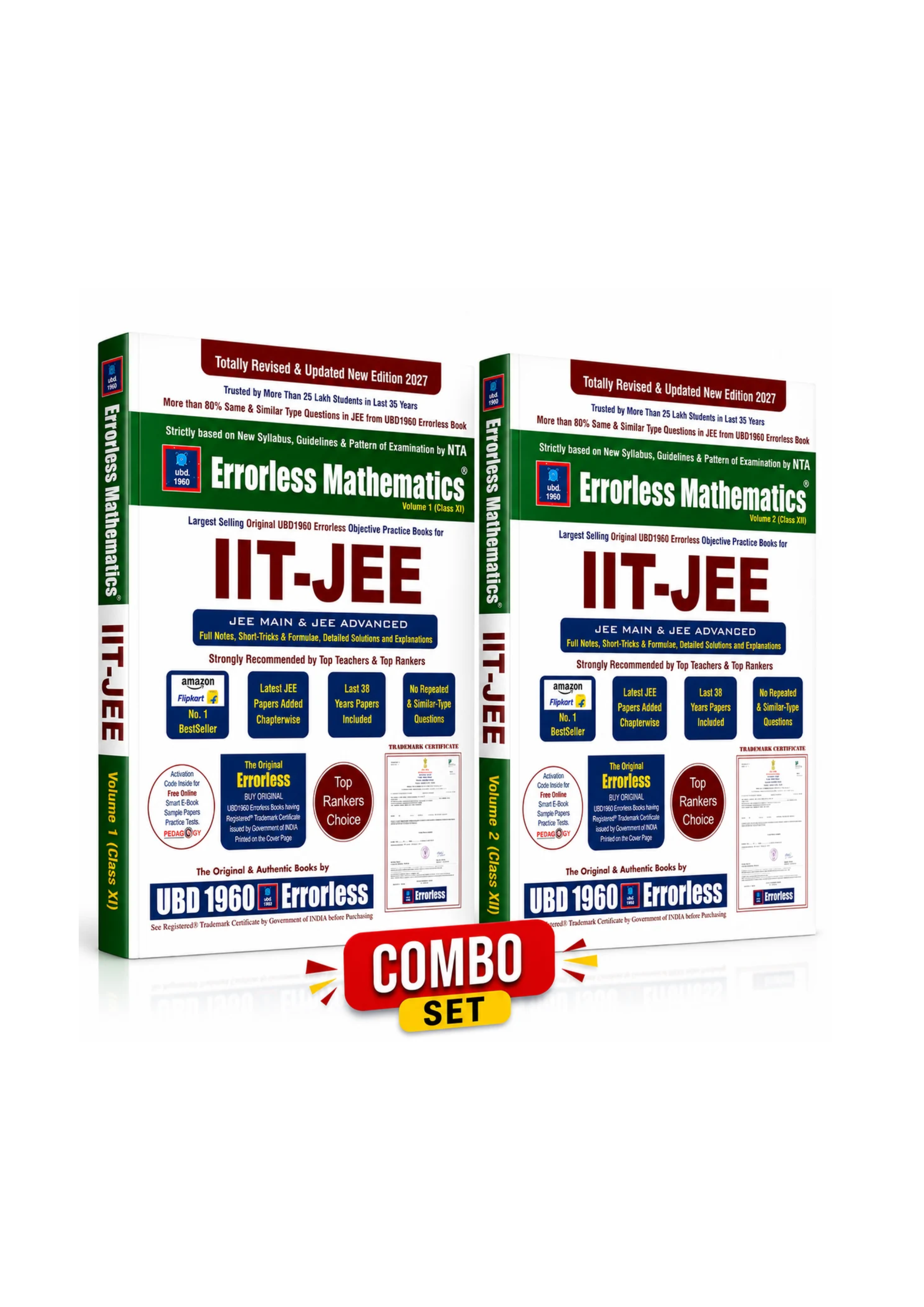 Errorless IIT-JEE Mathematics (Combo Vol 1 & 2) JEE Main & JEE Advanced 2027 Edition (English Medium)
