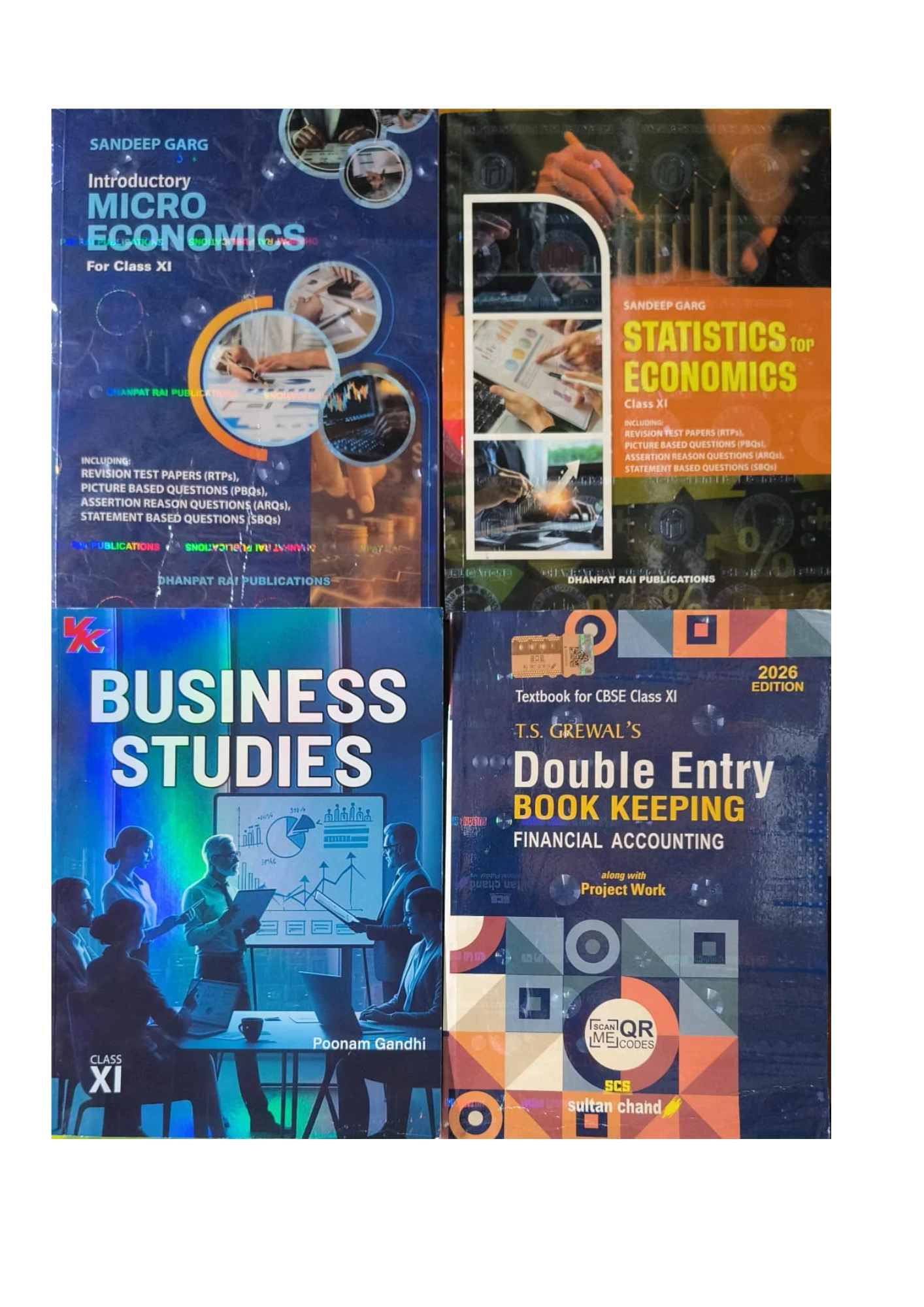 Class 11 Commerce Complete Book Set | Micro Economics, Statistics for Economics, Business Studies & Double Entry Book Keeping (2026 Edition) | CBSE Curriculum (English Medium)