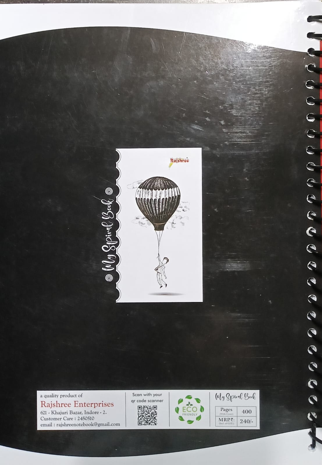 Rajshree A4 Spiral Notebook Premium Quality (400 Pages, Ruled )