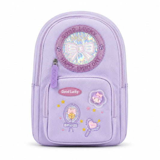Cute Lavender Mini Backpack for Girls | Good Lucky School & Travel Backpack | Premium Kids Backpack