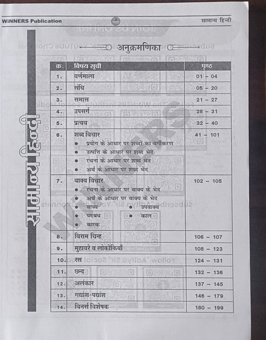 Winner's Hindi Bhasha – MPSI Prelims