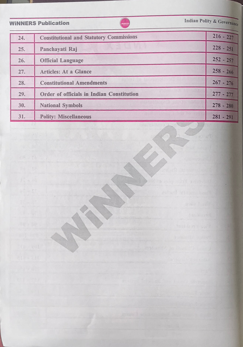 Winner Indian Polity & Government by Aditya Patel (English Medium)
