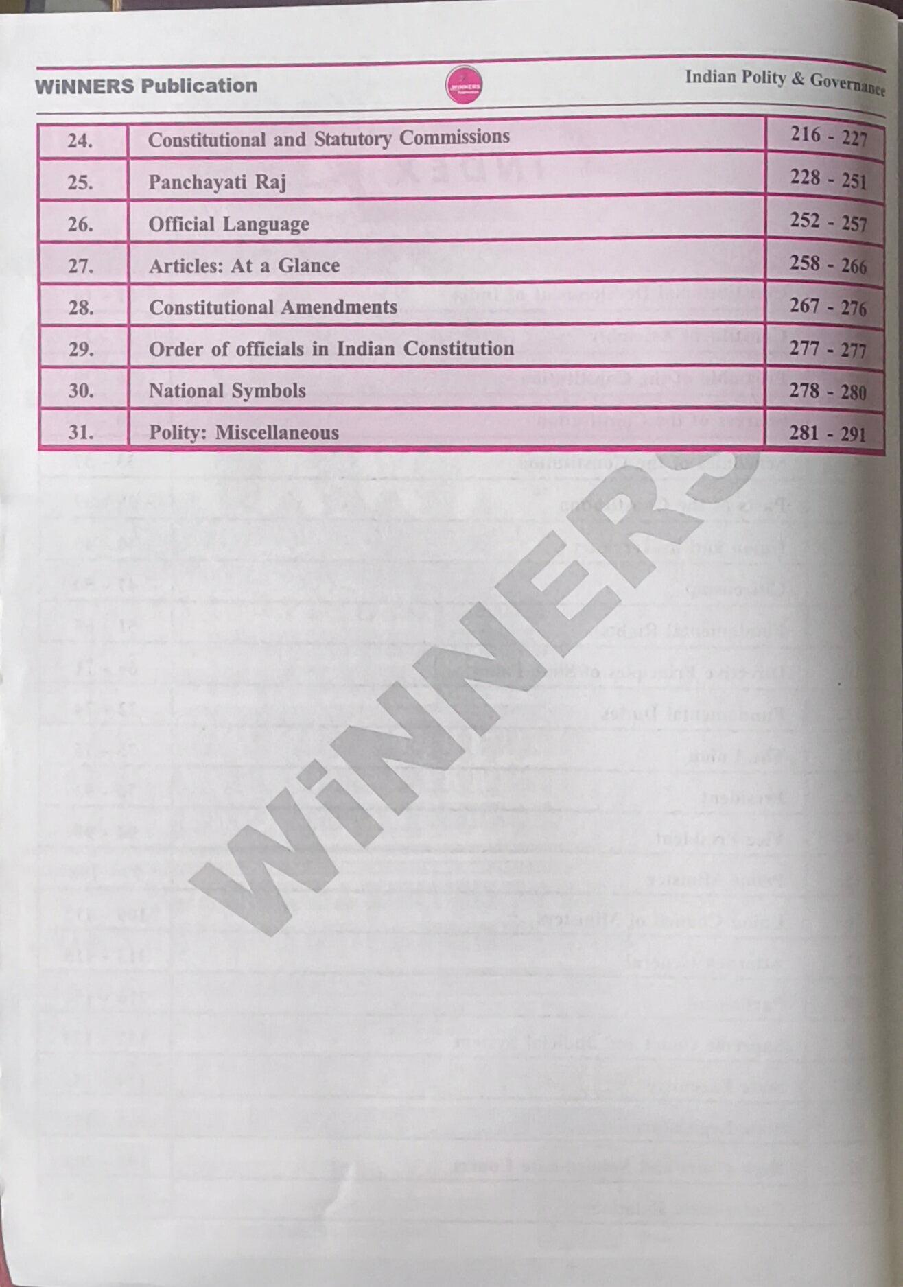Winner's Indian Polity and Governance