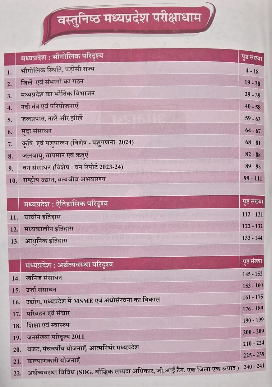 Parikshadham - Vastunishth Madhya Pradesh Parikshadham 2025-26 MPGK Book (4th Edition) Hindi Medium