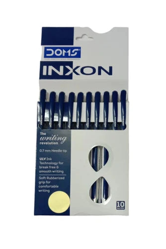 Doms Inxon 10 Ball Pen Set Blue – Smooth Writing Premium Blue Ink Pens