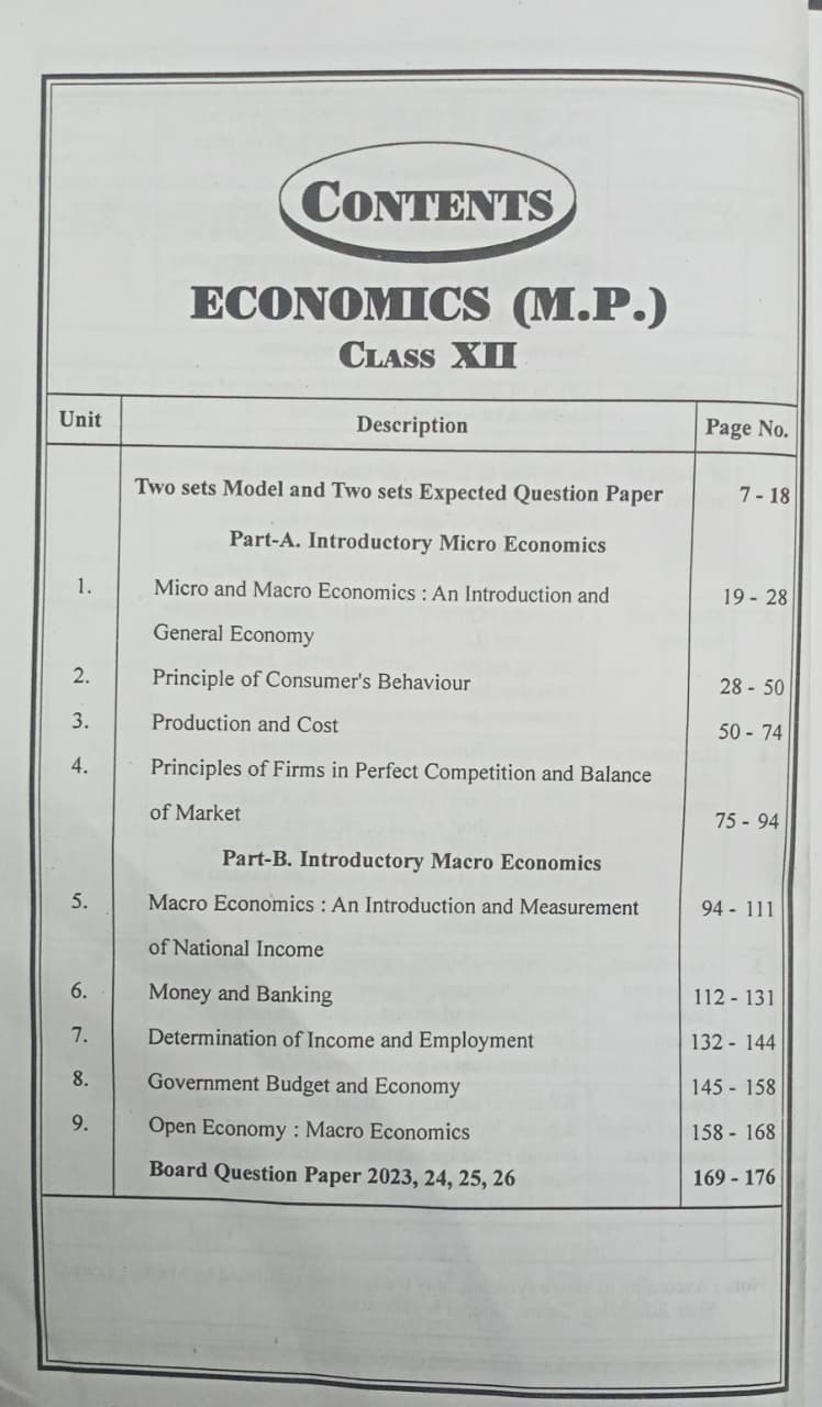Navbodh Pariksha Bodh Economics Class 12 2027 (English Medium)