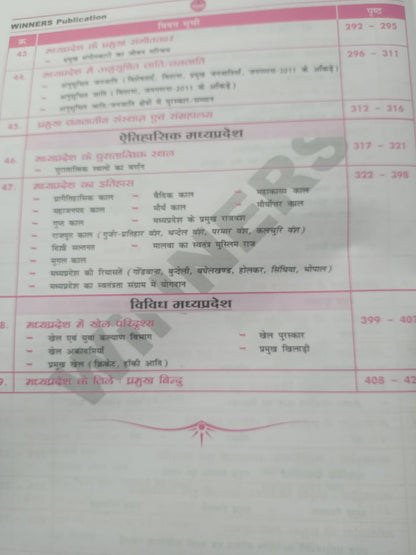 Winners Madhya Pradesh MPGK Samanya Gyan Book – 5th Edition Hindi Medium