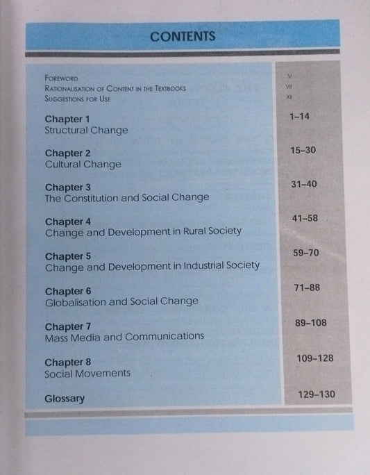 NCERT (textbook in socilogy) Social Change and Development in India Class 12(English Medium)