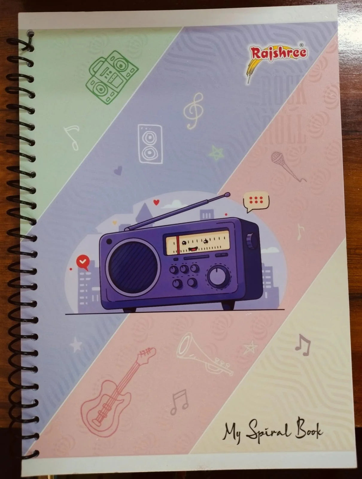 Rajshree Spiral Notebook 200 Pages A4 Size | Single Line Ruled | Cover May Vary