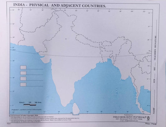 IND India – Physical and Adjacent Countries Set of 10 [BL]