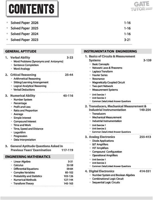 Arihant GATE Tutor Instrumentation Engineering Exam 2027 By Ankit Goel & Geetika | (English Medium)