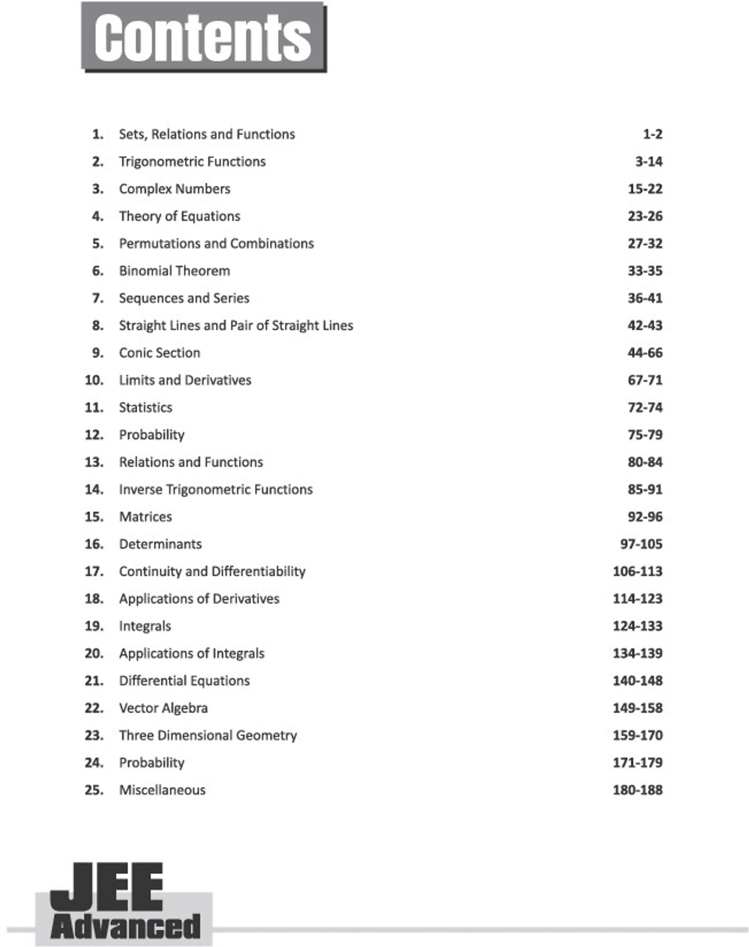 Arihant JEE Advanced Mathematics 2026–2013 Chapterwise Questions & Solutions (English Medium)