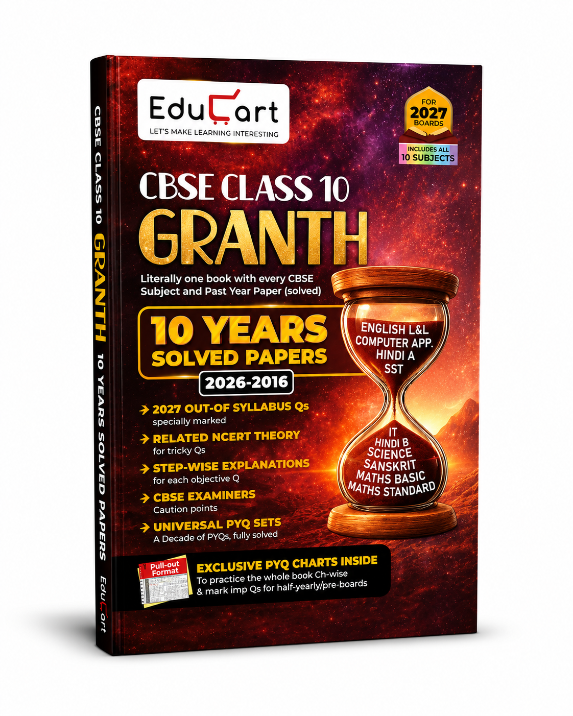 Educart CBSE Class 10 Granth 10 Year Solved Papers 2027 10 Subjects in 1 (English Medium)