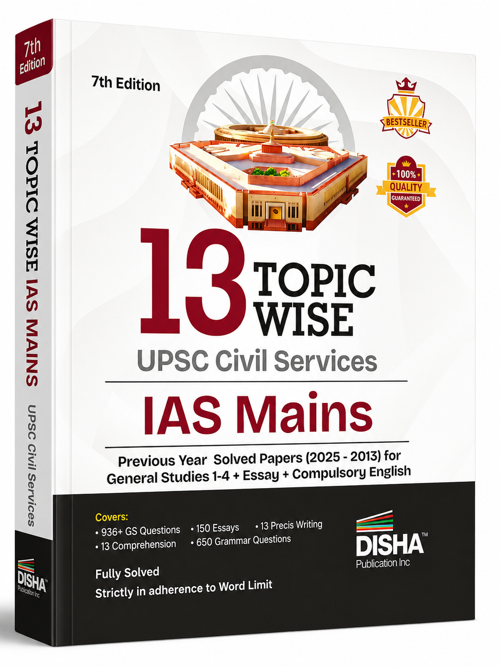 Disha 13 Topic Wise UPSC Civil Services IAS Mains General Studies (PYQ 2025–2013) 7th Edition | (English Medium)