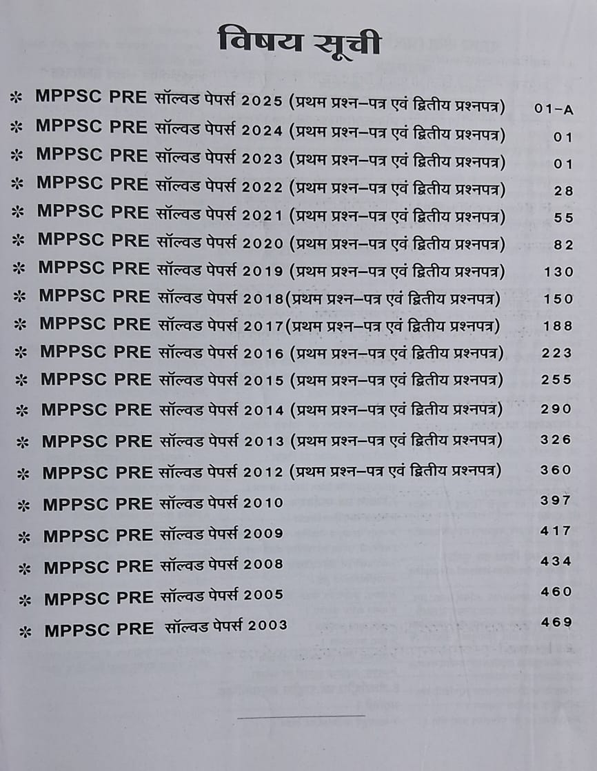 Punekar - MPPSC Pre Samanya Adhyayan & Aptitude Test – Chapterwise Solved Papers (2003‑2025) Hindi-English