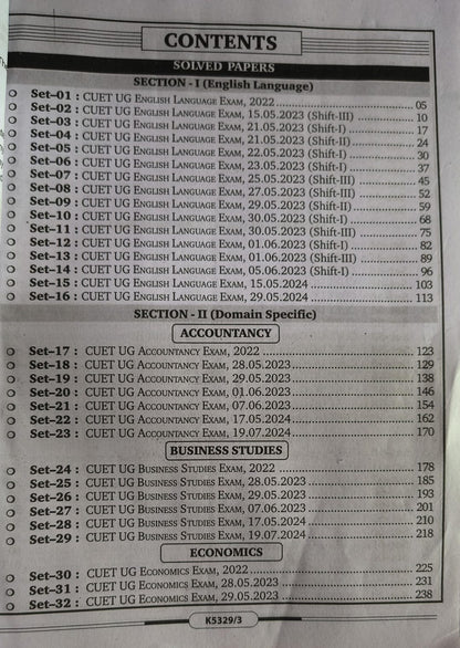 Kiran CUET UG 2026 Commerce 3 in 1 Question BanK [English Medium]