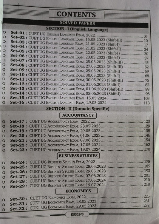 Kiran CUET UG 2026 Commerce 3 in 1 Question BanK [English Medium]