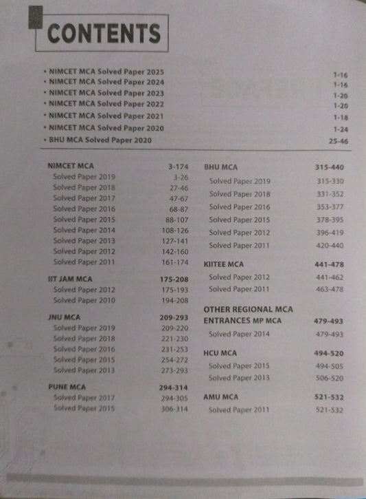 Arihant Publication – MCA Entrance Solved Papers Amit M.Agarwal [English]