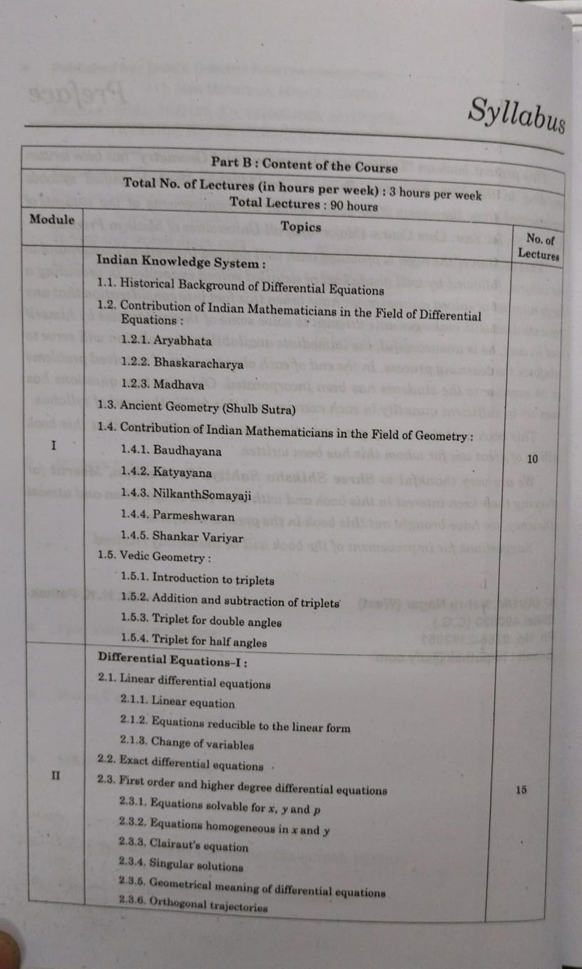 Shree Shiksha – Differential Equations & Geometry – B.Sc. 1st Year (By Dr. H.K. Pathak)[English]