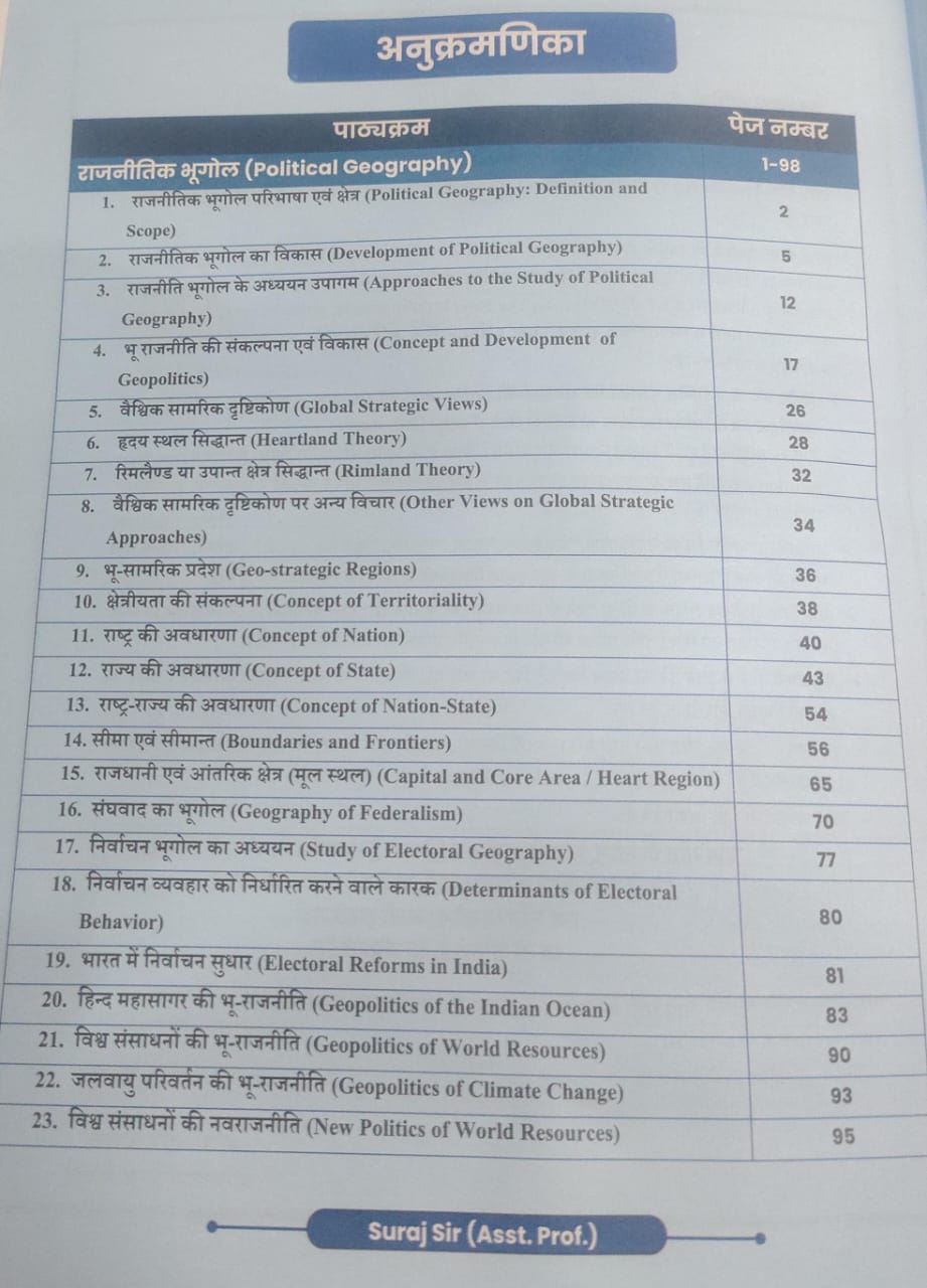 Apni University Assistant Professor NET-SET/JRF Bhugol M-4 (Hindi Medium)