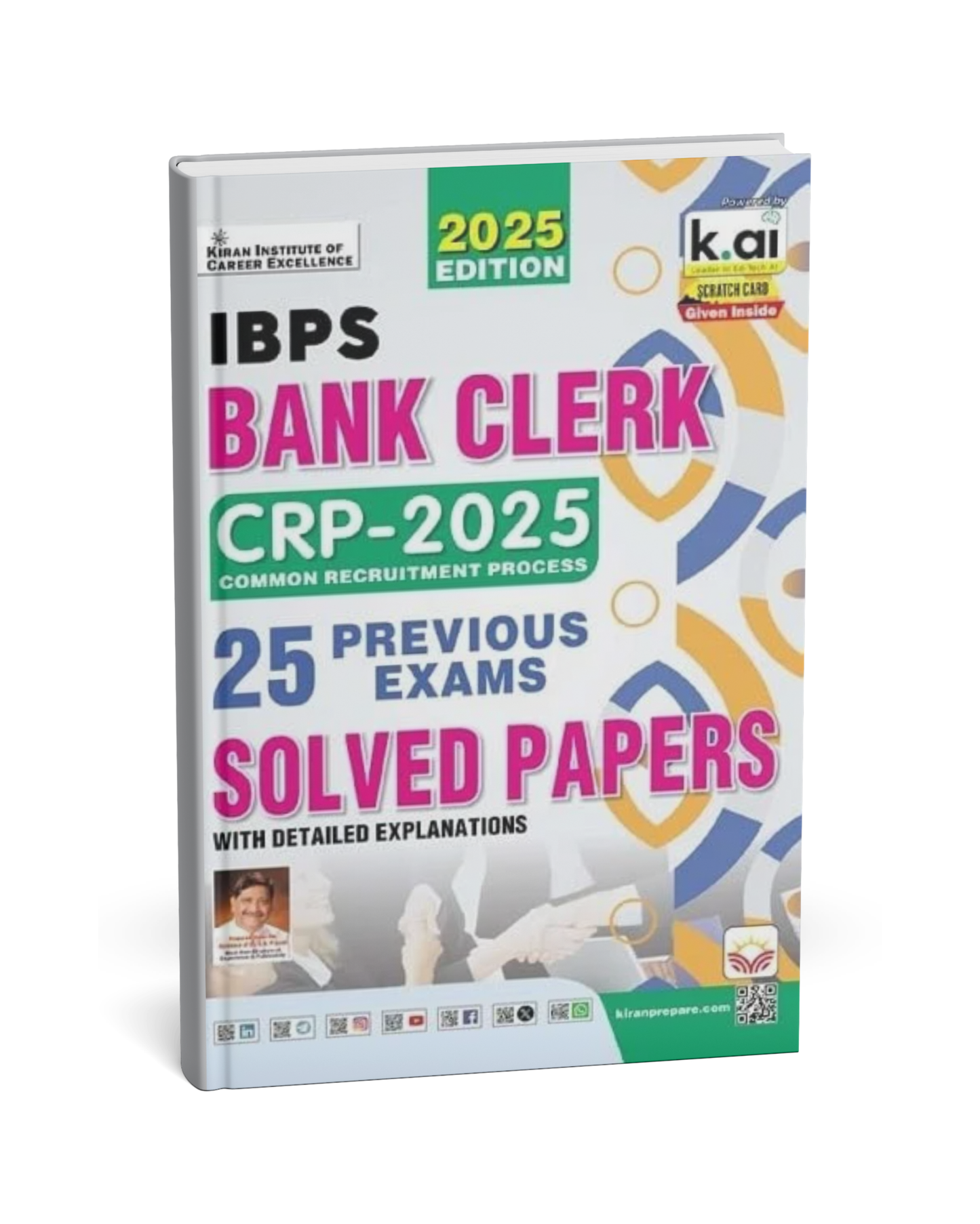 Kiran - IBPS Bank Clerk CRP-2025 Solved Papers [English Medium]