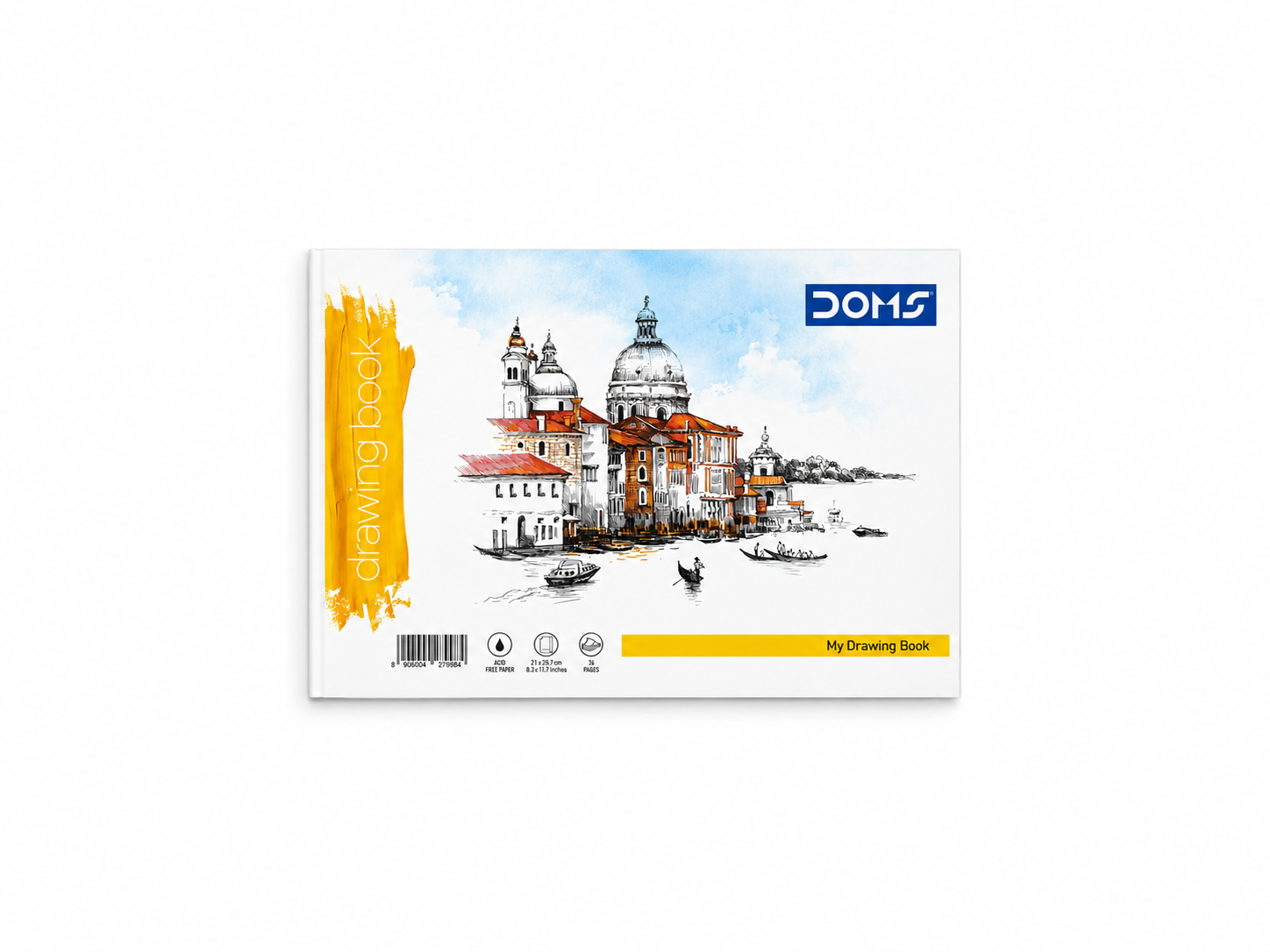 Doms Drawing Book – A4 Size (21 × 29.7 cm), 36 Pages | Plain Drawing Paper