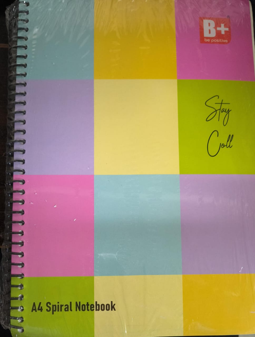 B+ Be Positive A4 Spiral Notebook – 300 Pages [Unruled]
