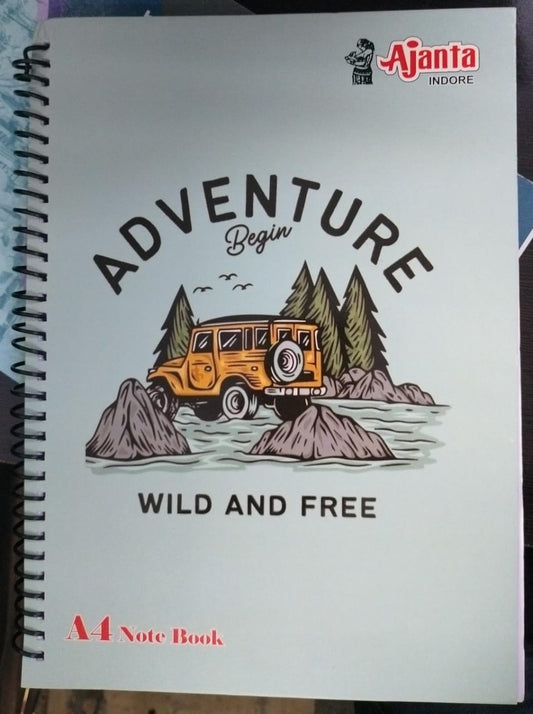 Ajanta Spiral Notebook (A4Size, 200 Pages) Plane UnRuled