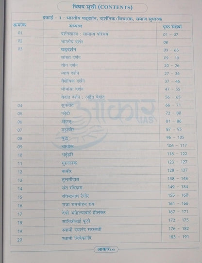 Aakar MPPSC Mains Darshanshastra, Manovigyan evam Lok Prashasan Paper-04, Part-01, Unit-01,02 (Hindi Medium)